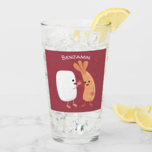 Freunde von niedlichem Sushi-Reis Cartoon Glas