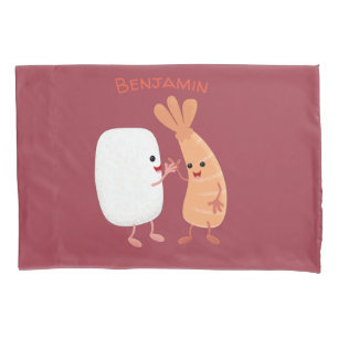 Freunde von niedlichem Sushi-Reis Cartoon Kissenbezug