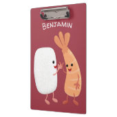 Freunde von niedlichem Sushi-Reis Cartoon Klemmbrett (Links)