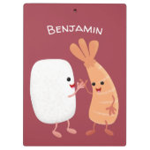 Freunde von niedlichem Sushi-Reis Cartoon Klemmbrett (Rückseite)