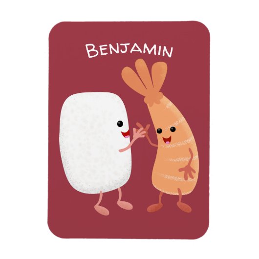 Freunde von niedlichem Sushi-Reis Cartoon Magnet (Vertikal)