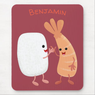 Freunde von niedlichem Sushi-Reis Cartoon Mousepad