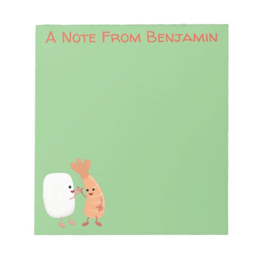 Freunde von niedlichem Sushi-Reis Cartoon Notizblock (Vorderseite)