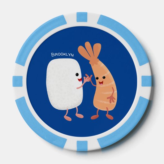 Freunde von niedlichem Sushi-Reis Cartoon Pokerchips (Vorderseite)