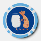 Freunde von niedlichem Sushi-Reis Cartoon Pokerchips (Rückseite)