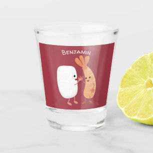 Freunde von niedlichem Sushi-Reis Cartoon Schnapsglas