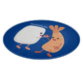 Freunde von niedlichem Sushi-Reis Cartoon Schneidebrett (Ecke)