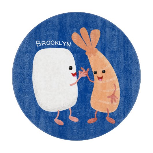 Freunde von niedlichem Sushi-Reis Cartoon Schneidebrett (Vorderseite)