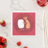 Freunde von niedlichem Sushi-Reis Cartoon Serviette (Beispiel)