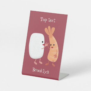 Freunde von niedlichem Sushi-Reis Cartoon Sockelschild