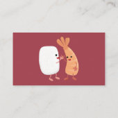 Freunde von niedlichem Sushi-Reis Cartoon Visitenkarte (Rückseite)