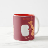 Freunde von niedlichem Sushi-Reis Cartoon Zweifarbige Tasse (VorderseiteRechts)