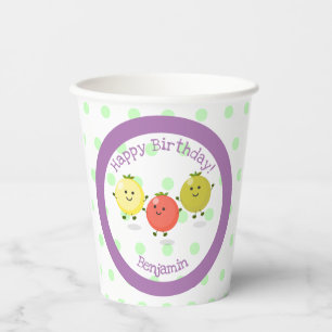Freunde von niedlichen Kirschtomaten Cartoon Illus Pappbecher