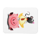Freunde von Piggy Chick and Mouse Magnet Spaß (Horizontal)