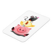 Freunde von Piggy Chick and Mouse Magnet Spaß (Linke Seite)