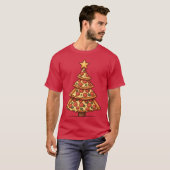 Freunde von Pizza Christmasree T-Shirt (Vorne ganz)