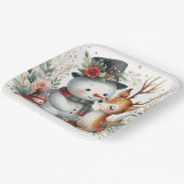 Freunde von Snowman und Rentier Pappteller (Gewinkelt)