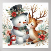 Freunde von Snowman und Rentier Poster (Vorne)