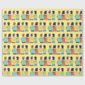 Freunde von Wasserfarben Spaß Geschenkpapier (Flach)