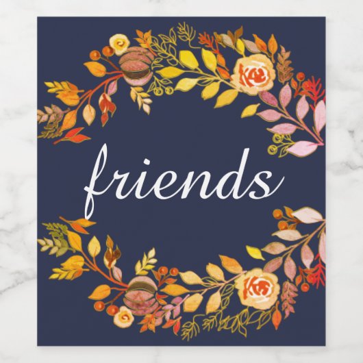 Freunde Weinetikett (Einzelnes Label)