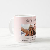Freunde werden für immer rosafarbenes Foto Kaffeetasse (Vorderseite Links)