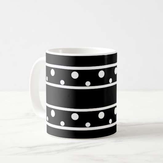 Freunde White Polka Dots Black Kaffeetasse (Vorderseite Links)