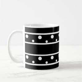 Freunde White Polka Dots Black Kaffeetasse