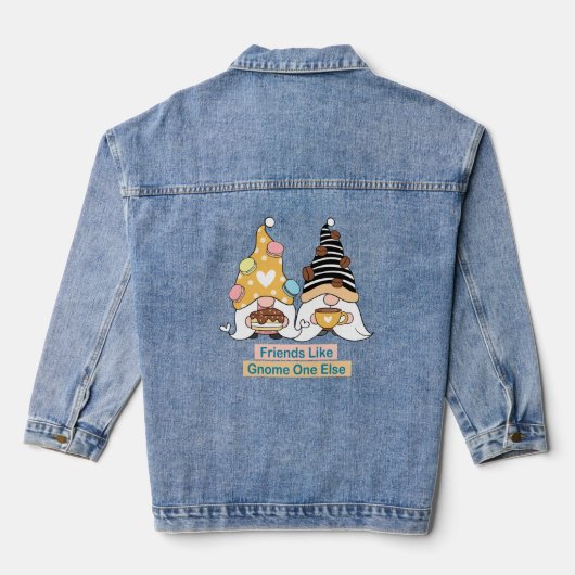 Freunde wie Gnome One Else Typografy Womens Jeansjacke (Rückseite)