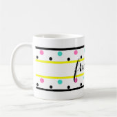 Freunde Yellow Pink Türkise Polka Dots Kaffeetasse (Links)