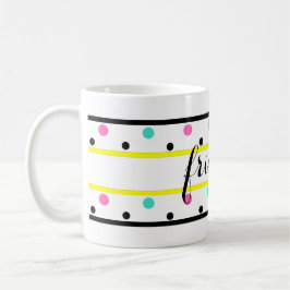 Freunde Yellow Pink Türkise Polka Dots Kaffeetasse
