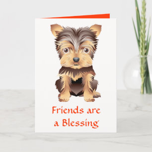 Freunde Yorkhire Terrier Welpenhund Karte