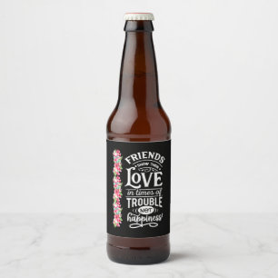 Freunde zeigen ihre Liebe Bierflaschenetikett