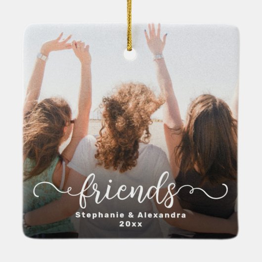 Freunde zweiseitiges, kurzes Skriptüberlagerungs-F Keramikornament (Rückseite)