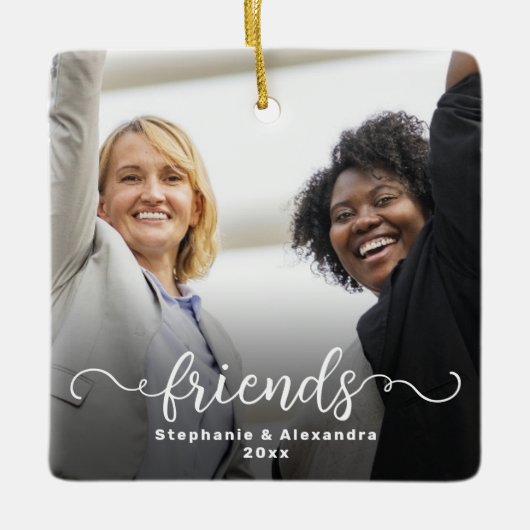 Freunde zweiseitiges, kurzes Skriptüberlagerungs-F Keramikornament (Vorderseite)