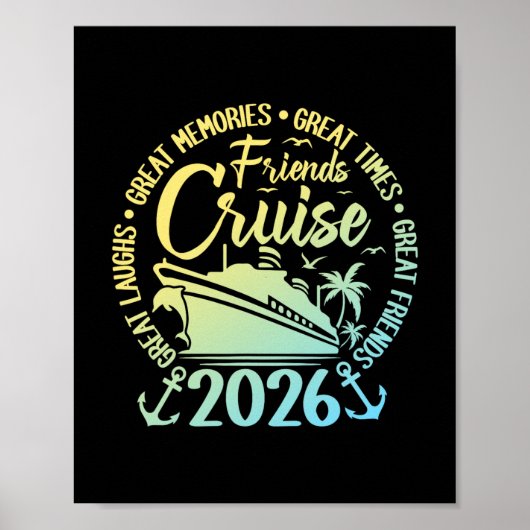 Freundes Kreuzfahrt 2026 Urlaubsreise Kreuzfahrt F Poster (Vorne)
