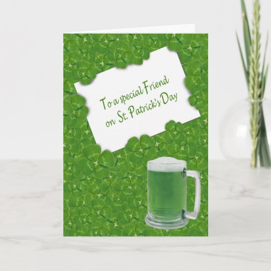 Freundes St. Patrick's Day Vierblattklee Karte (Vorderseite)