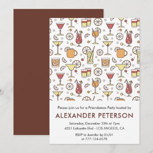 Freundes-Weihnachts-Einladungen Cocktail-Muster  Einladung