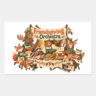 Freundesdank-Orchester Thanksgiving-Aufkleber Rechteckiger Aufkleber