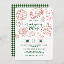 Freundesdankfest-Abendessen Vintage rustikales Ess Einladung