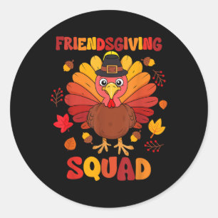 Freundesdankfest-Truppe Thanksgiving Truthahn Tag Runder Aufkleber