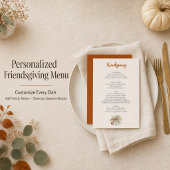 Freundesdankfest Wasserfarbe Potluck Herbstessen Menükarte