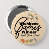 Freundesdankfest-Wishbone-Spiele-Gewinner-Button Button (Vorne & Hinten)