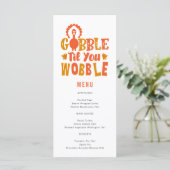 Freundesdinner Gobble Til You Wobble Menükarte (Stehend Vorderseite)