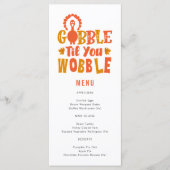 Freundesdinner Gobble Til You Wobble Menükarte (Vorderseite)