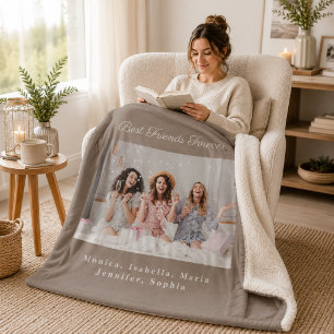 Freundesfoto Mocha-Braun Namen Fleece Sherpadecke