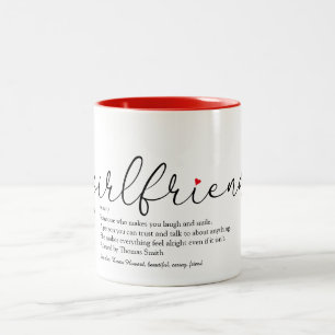 Freundin Definition Chic Script Liebe Herz Zweifarbige Tasse