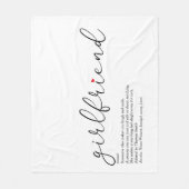Freundin Definition Chic Script Rot Herz Liebe Fleecedecke (Vorderseite)
