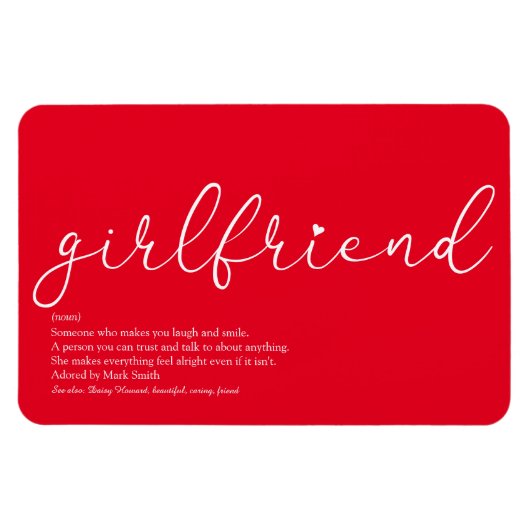 Freundin Definition Skript Liebe Herz Rot Magnet (Horizontal)