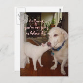 Freundin, du wirst nicht glauben! postkarte (Vorne/Hinten)