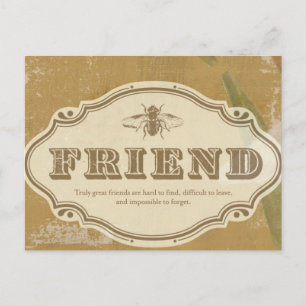 Freundin: ein Shabby Chic Postkarte